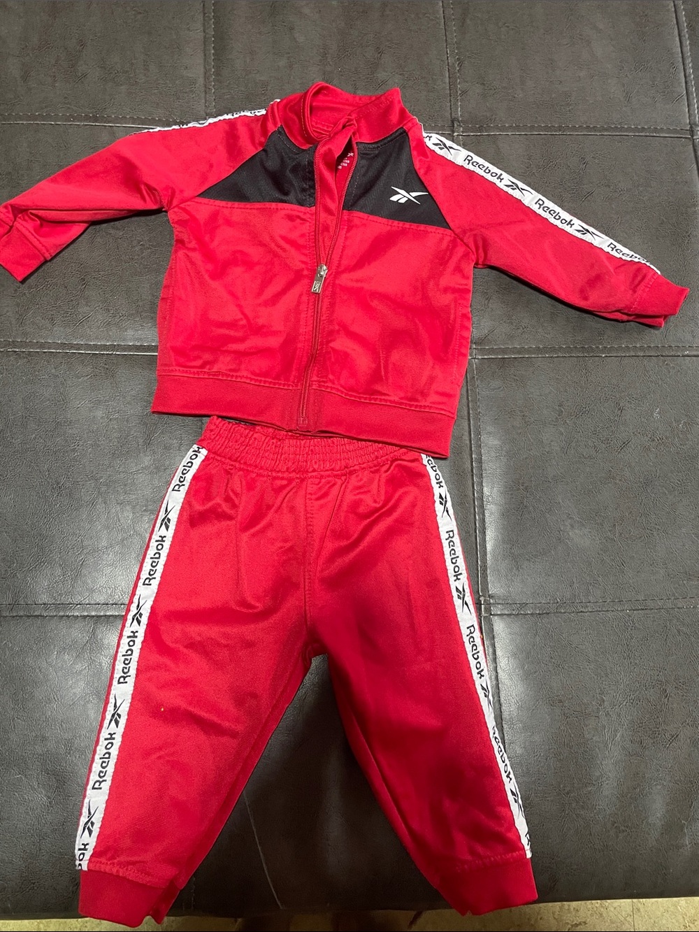 Reebok Red and Black Kids Athletic Tracksuit